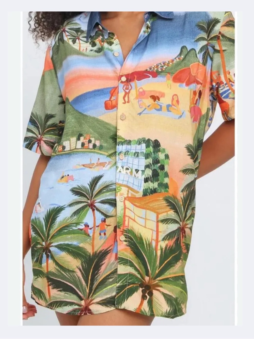 Farm Rio Unisex Printed Shirt Size G (Large) – Tropical Brazil Print